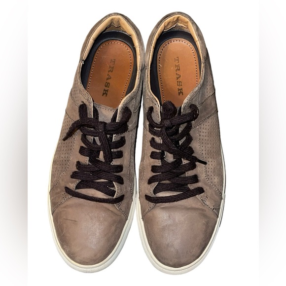 H.S. Trask Aaron Gray Italian Suede Causal Sneakers - Picture 5 of 16